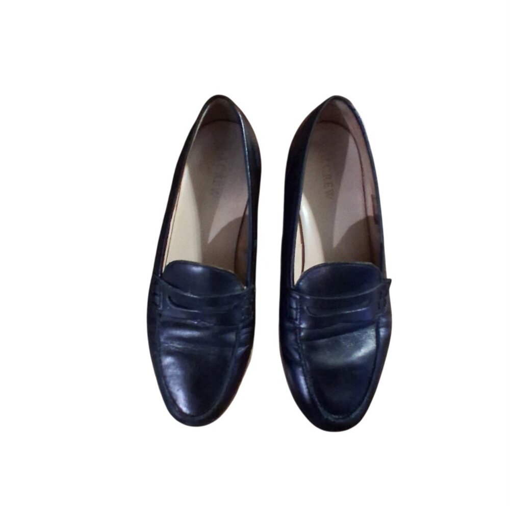 J Crew Ryan Penny loafers womens 9 black leather H8200